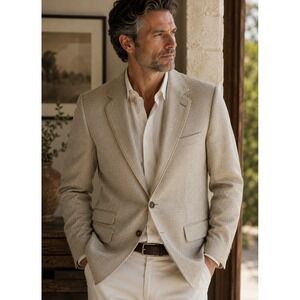 Circle of Gentlemen Harley Silk Wool Slim‎ Blazer 50 EU 40R Natural Portugal